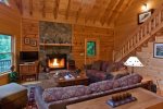 Great Room with a wood burning fireplace